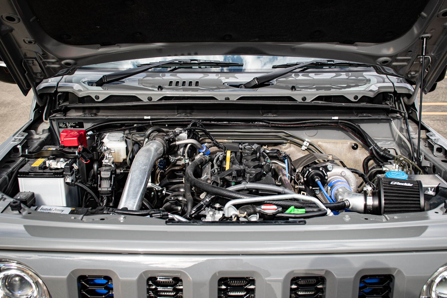 スズキ ジムニー JB74 SUZUKI JIMNY ローダウン 車高調 HRE アメ鍛 19インチ 電動ステップ 背面タイヤスムージング ルーフペイント カスタム 名古屋