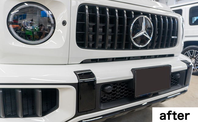 W465　G63　MercedesBenz　ゲレンデ　Gクラス　ブラッシュガード　フロントナンバーベース　電動サイドステップ