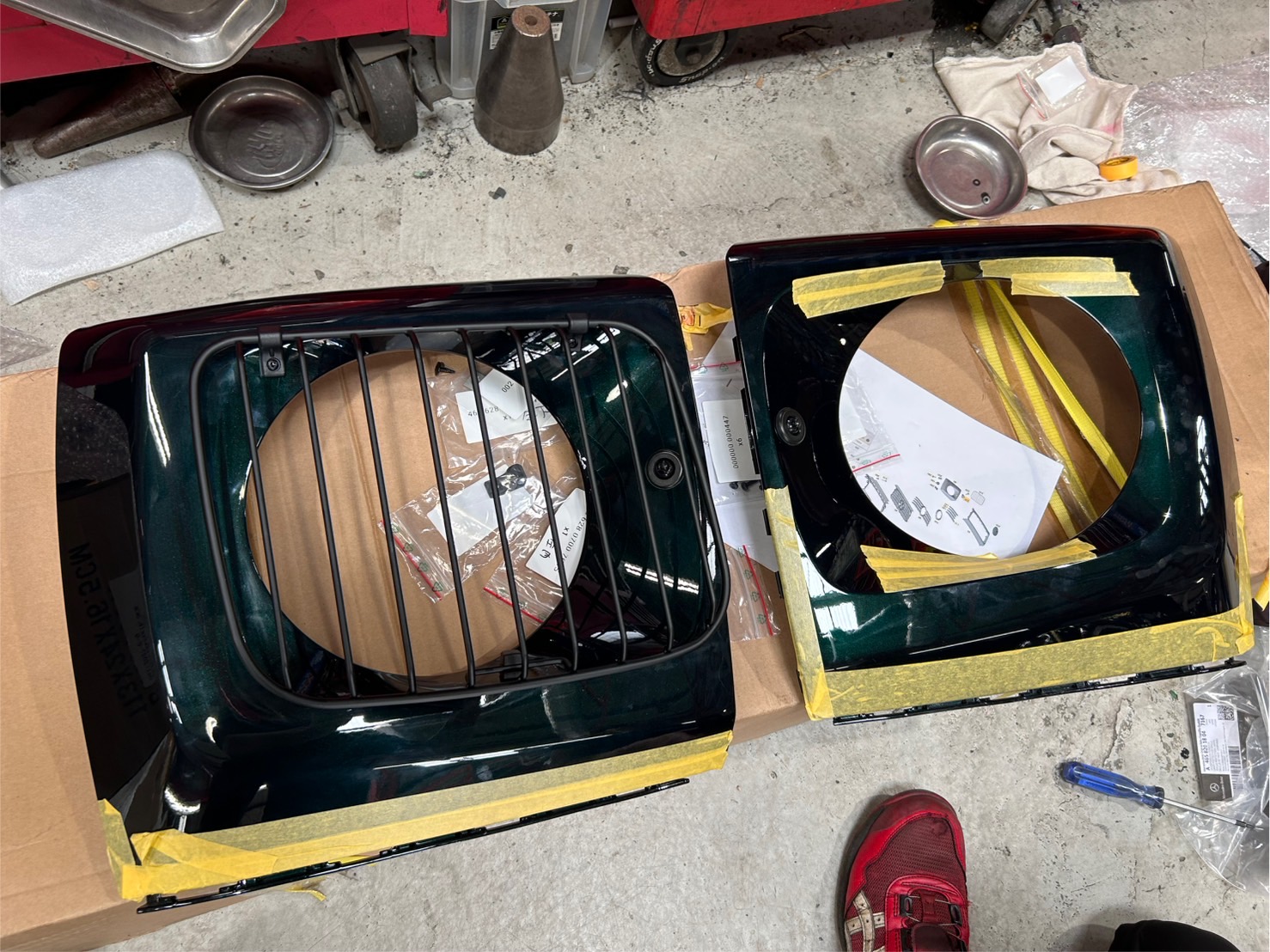 W465 ヘッドライトガード ナンバーステー カスタム