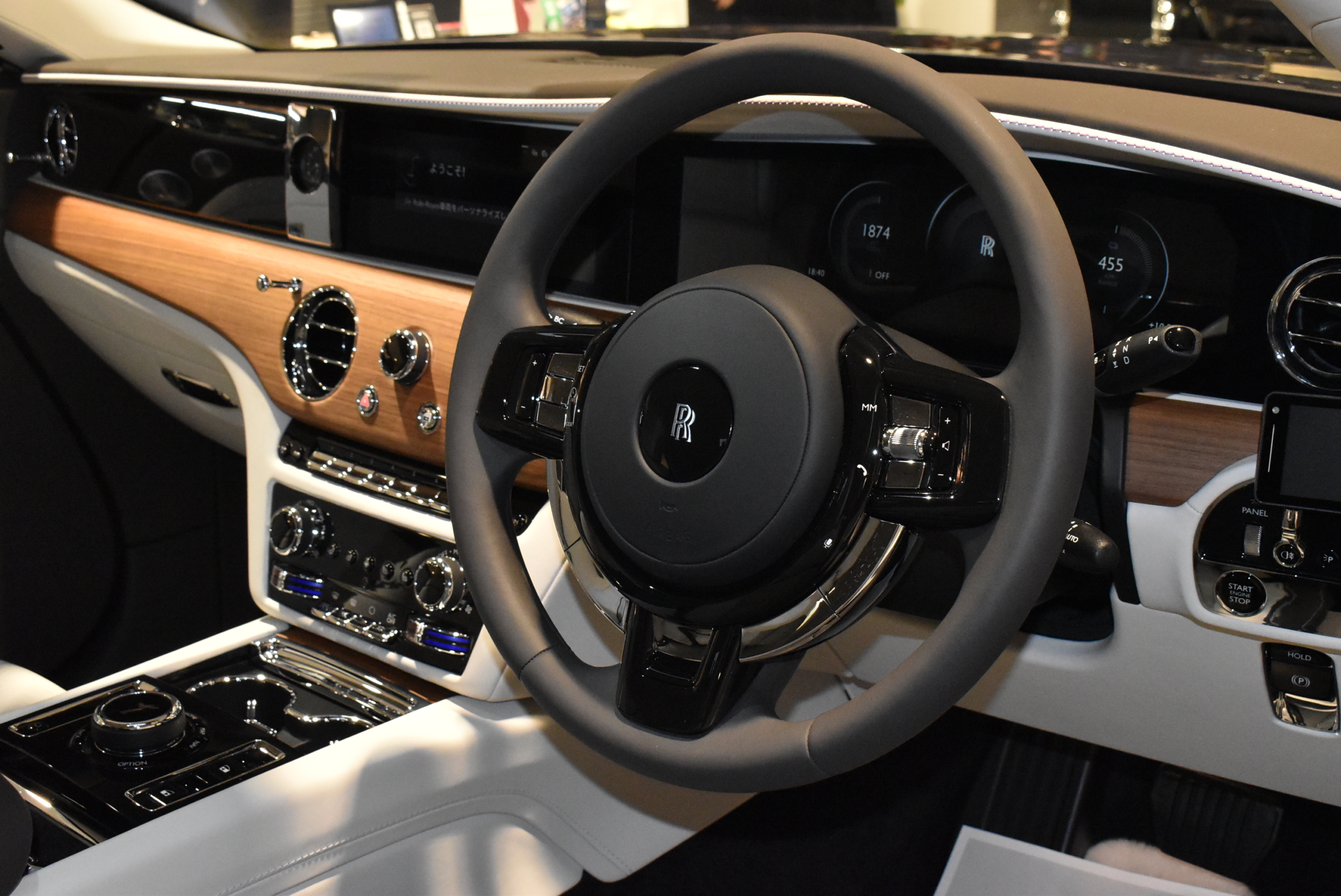 シートベンチレーション スターライトドア RRモノグラムヘッドレスト カラードシートパイピング カラードステッチ ビスポークインテリア イルミスカッフプレート 23インチAW カラードステアリング ビスポークオーディオ